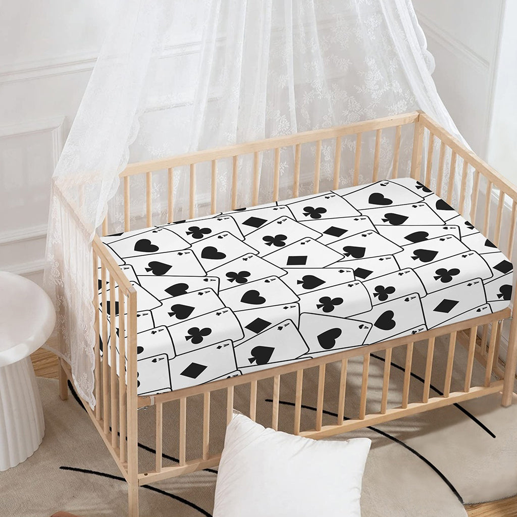 Ace Playing Cards Pattern Print Baby Crib Sheet