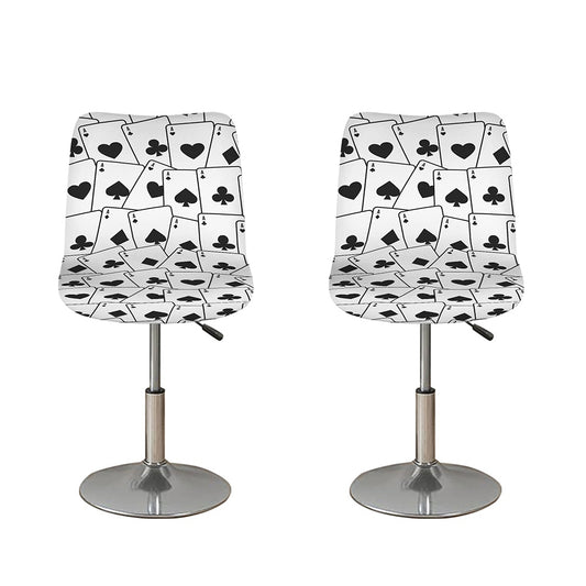 Ace Playing Cards Pattern Print Bar Stool Covers