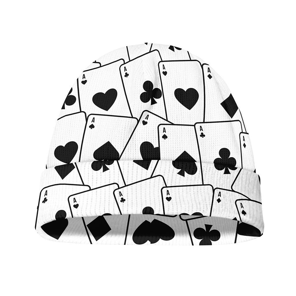 Ace Playing Cards Pattern Print Beanie