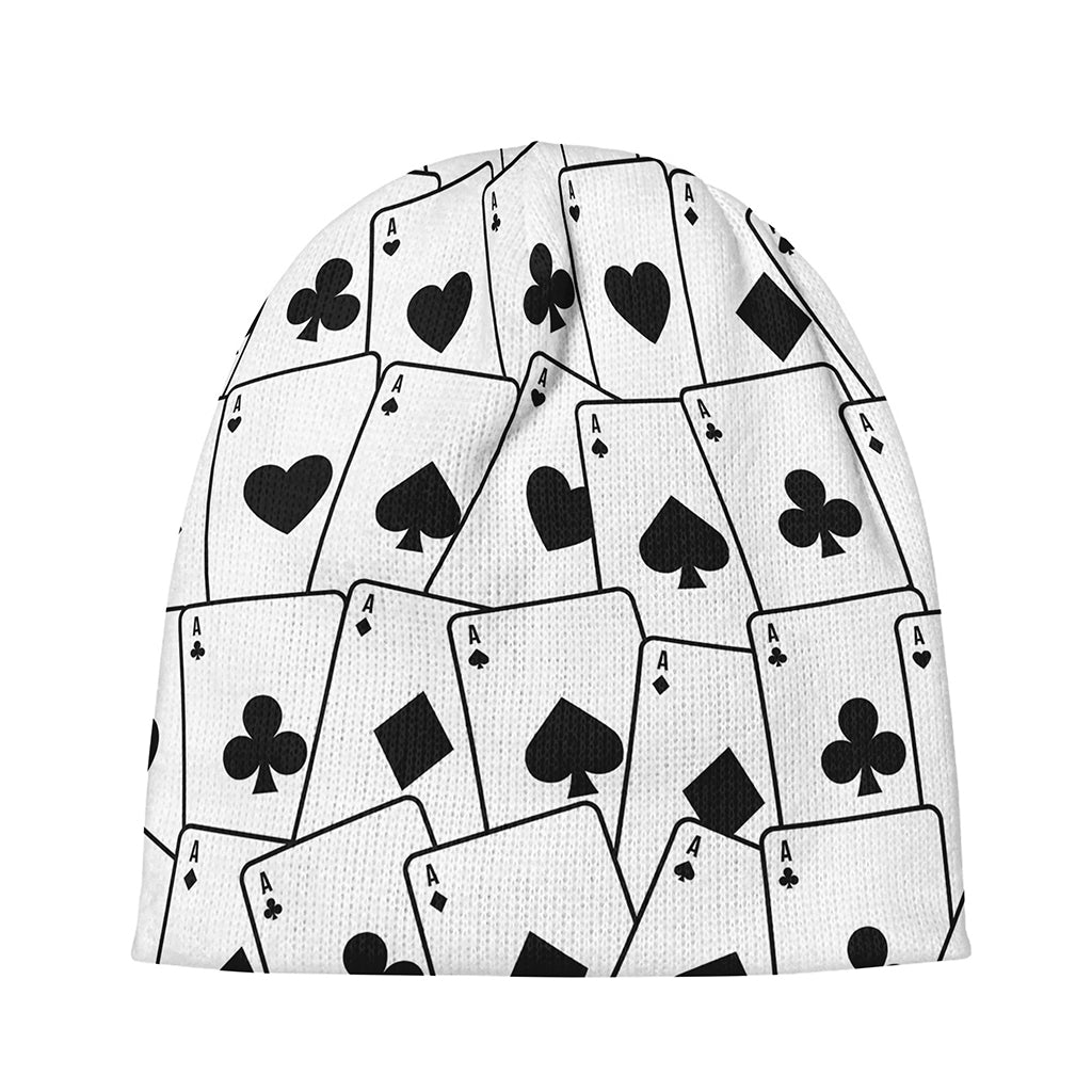 Ace Playing Cards Pattern Print Beanie