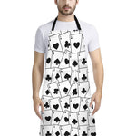 Ace Playing Cards Pattern Print Bib Apron With Pocket
