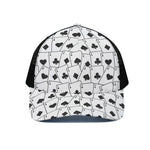 Ace Playing Cards Pattern Print Black Mesh Trucker Cap