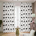 Ace Playing Cards Pattern Print Dimout Pencil Pleat Curtains