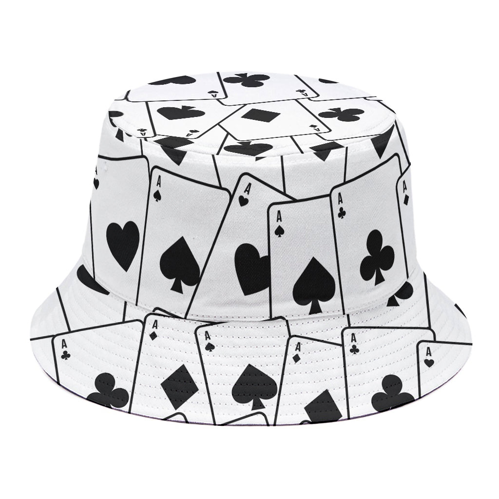 Ace Playing Cards Pattern Print Bucket Hat
