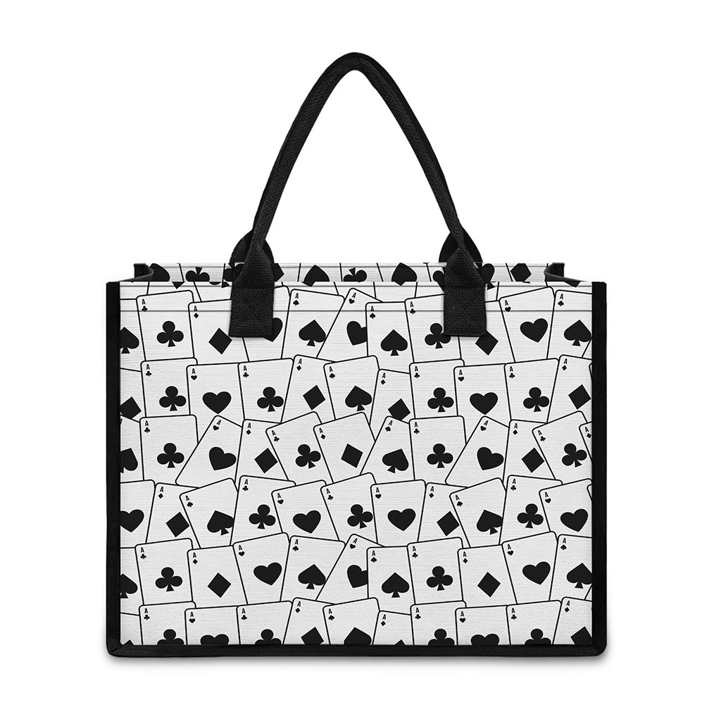 Ace Playing Cards Pattern Print Canvas Tote Bag