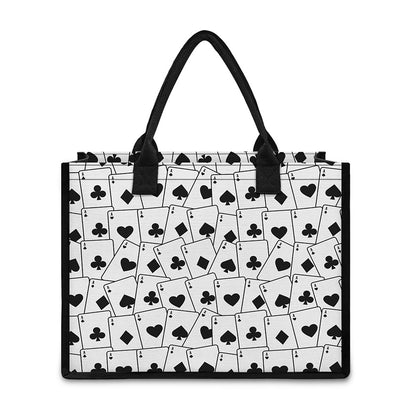 Ace Playing Cards Pattern Print Canvas Tote Bag