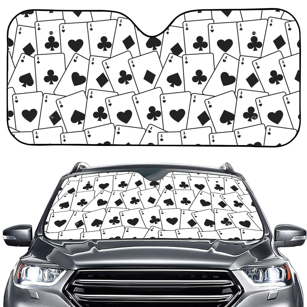 Ace Playing Cards Pattern Print Car Windshield Sun Shade