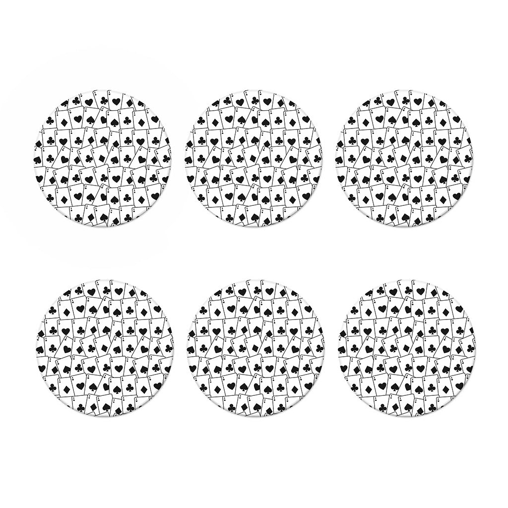 Ace Playing Cards Pattern Print Coaster Set