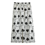 Ace Playing Cards Pattern Print Cotton Front Slit Maxi Skirt