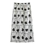 Ace Playing Cards Pattern Print Cotton Front Slit Maxi Skirt