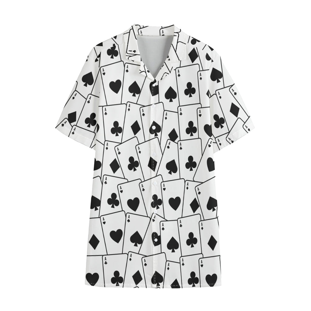 Ace Playing Cards Pattern Print Cotton Hawaiian Shirt