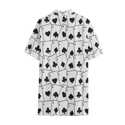 Ace Playing Cards Pattern Print Cotton Hawaiian Shirt