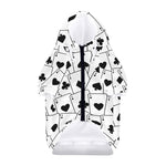 Ace Playing Cards Pattern Print Dog Zip Up Hoodie