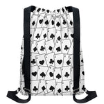 Ace Playing Cards Pattern Print Drawstring Backpack