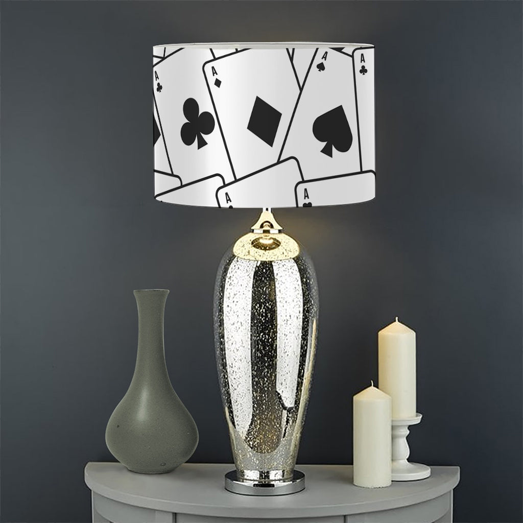 Ace Playing Cards Pattern Print Drum Lamp Shade