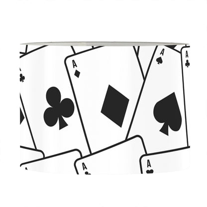 Ace Playing Cards Pattern Print Drum Lamp Shade