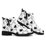 Ace Playing Cards Pattern Print Flat Ankle Boots