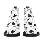 Ace Playing Cards Pattern Print Flat Ankle Boots