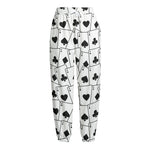 Ace Playing Cards Pattern Print Fleece Lined Knit Pants
