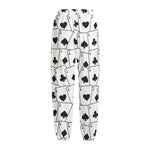 Ace Playing Cards Pattern Print Fleece Lined Knit Pants