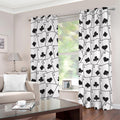 Ace Playing Cards Pattern Print Grommet Curtains