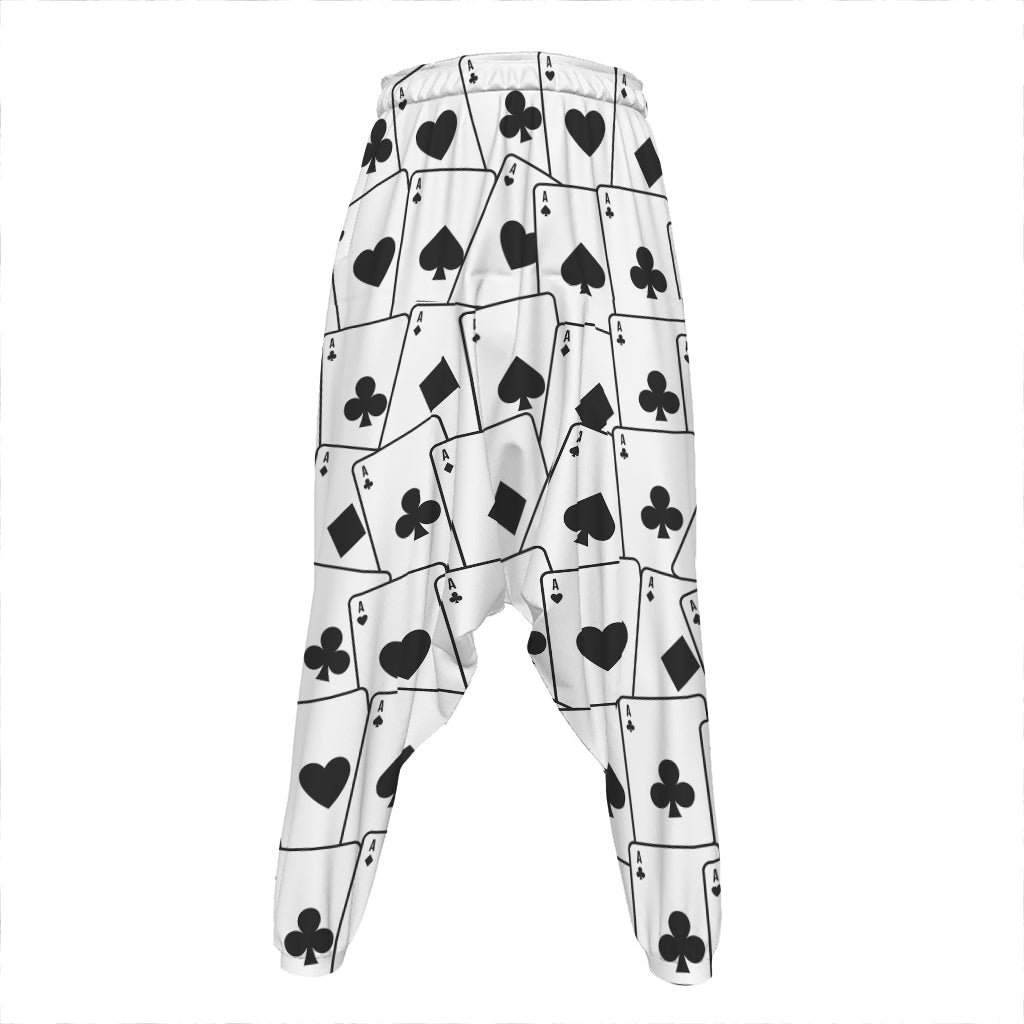 Ace Playing Cards Pattern Print Hammer Pants