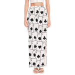 Ace Playing Cards Pattern Print High Slit Maxi Skirt