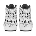 Ace Playing Cards Pattern Print High Top Leather Sneakers