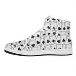 Ace Playing Cards Pattern Print High Top Leather Sneakers