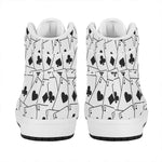 Ace Playing Cards Pattern Print High Top Leather Sneakers