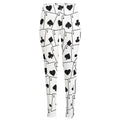 Ace Playing Cards Pattern Print High-Waisted Pocket Leggings