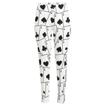 Ace Playing Cards Pattern Print High-Waisted Pocket Leggings