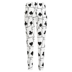 Ace Playing Cards Pattern Print High-Waisted Pocket Leggings
