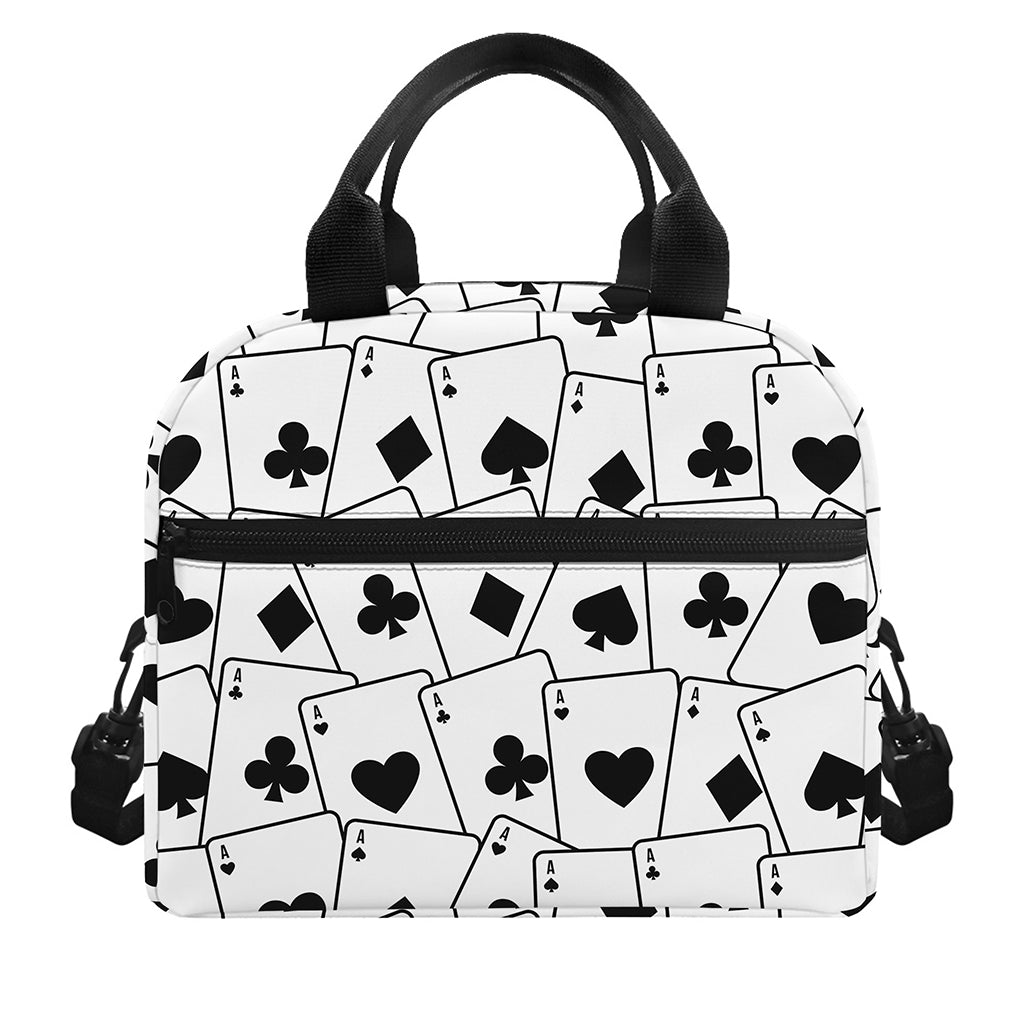 Ace Playing Cards Pattern Print Insulated Lunch Bag