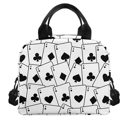Ace Playing Cards Pattern Print Insulated Lunch Bag