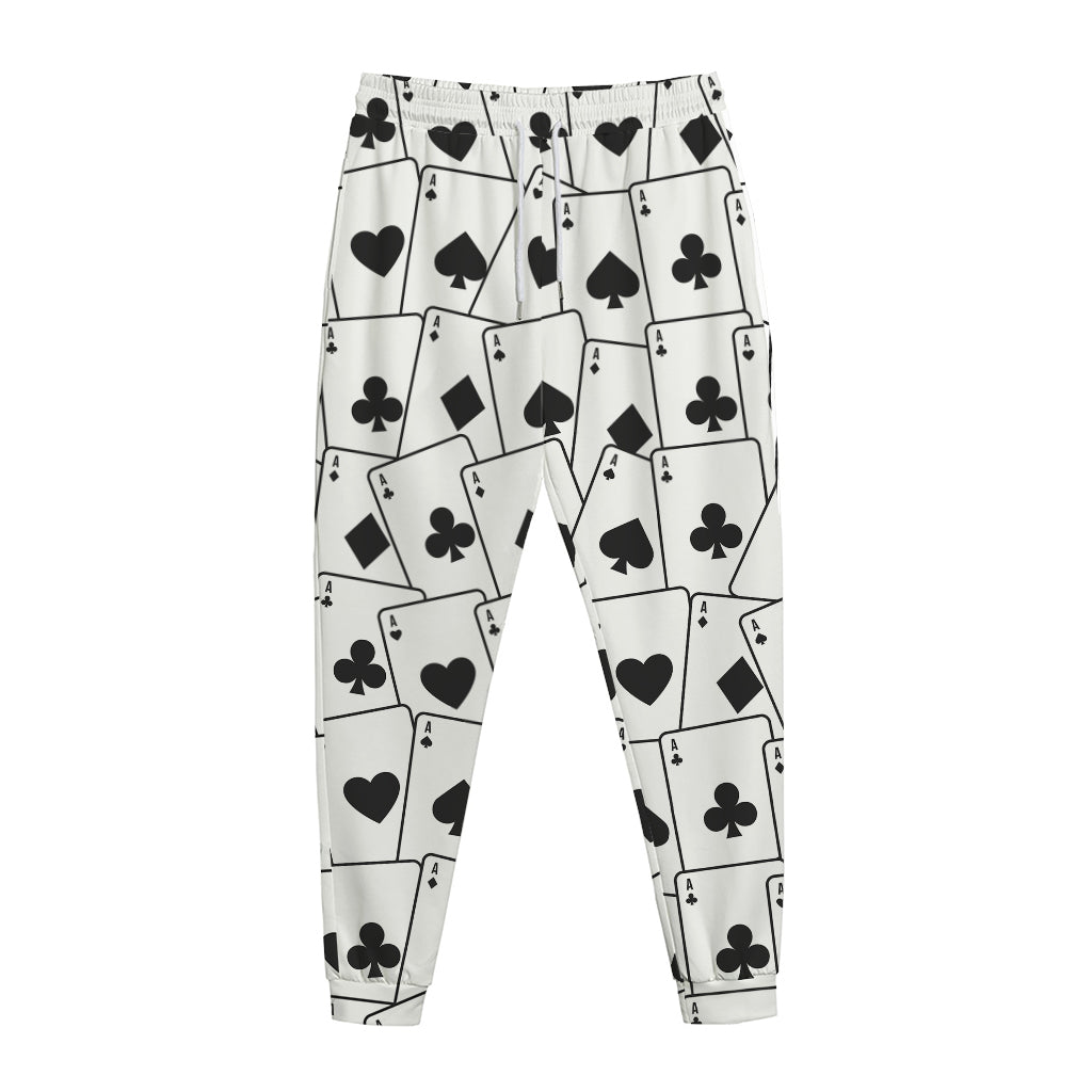 Ace Playing Cards Pattern Print Jogger Pants