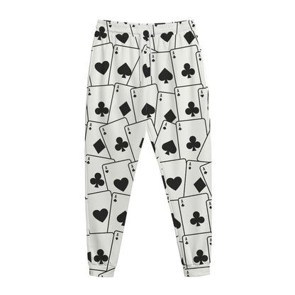 Ace Playing Cards Pattern Print Jogger Pants