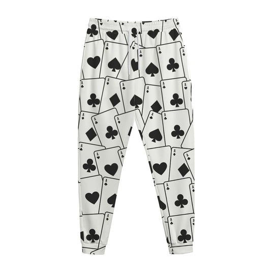 Ace Playing Cards Pattern Print Jogger Pants