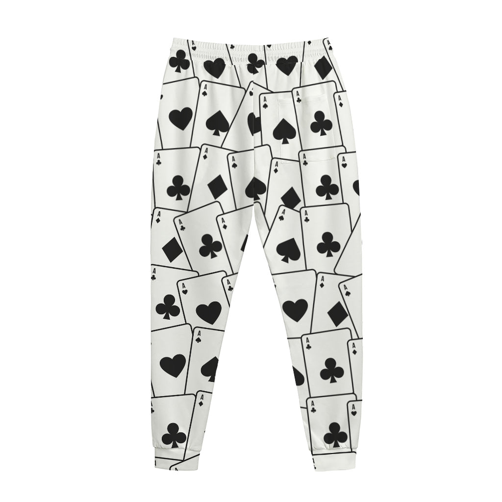 Ace Playing Cards Pattern Print Jogger Pants