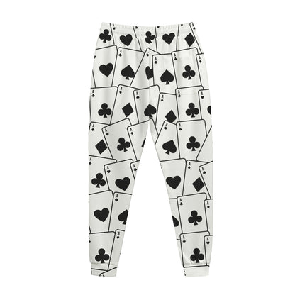 Ace Playing Cards Pattern Print Jogger Pants