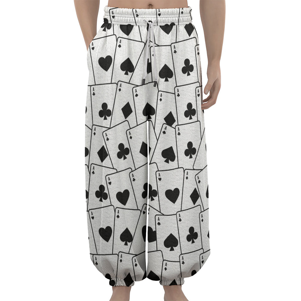 Ace Playing Cards Pattern Print Lantern Pants