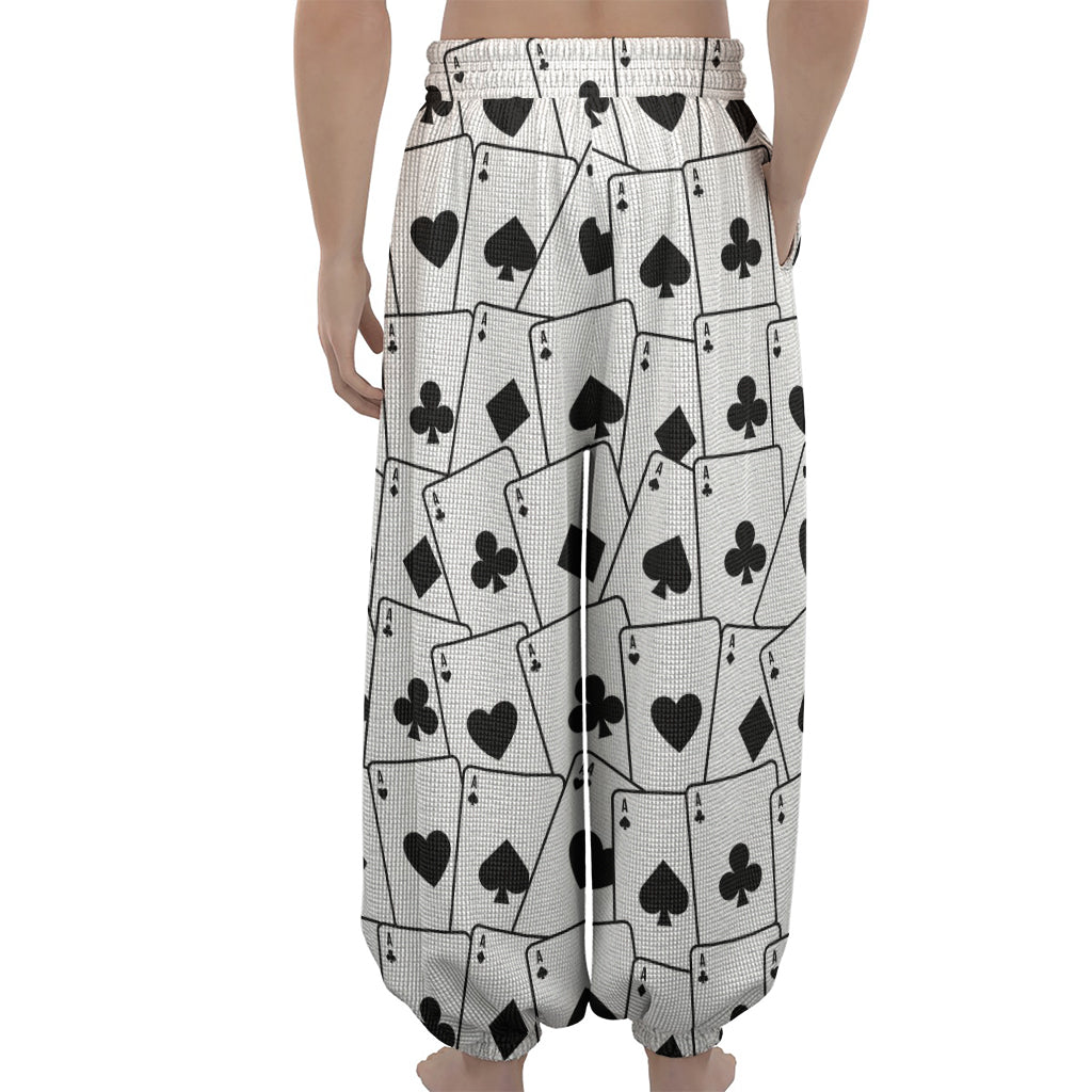 Ace Playing Cards Pattern Print Lantern Pants