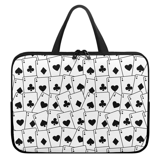 Ace Playing Cards Pattern Print Laptop Sleeve With Handle