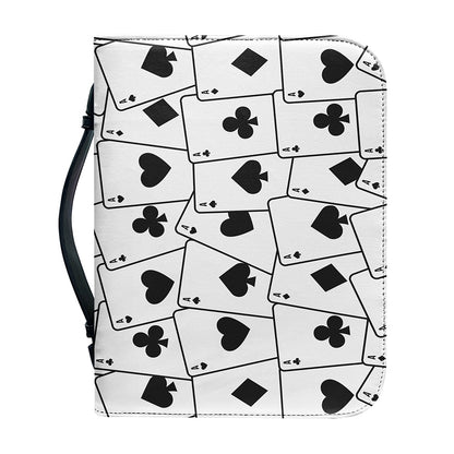 Ace Playing Cards Pattern Print Leather Bible Cover