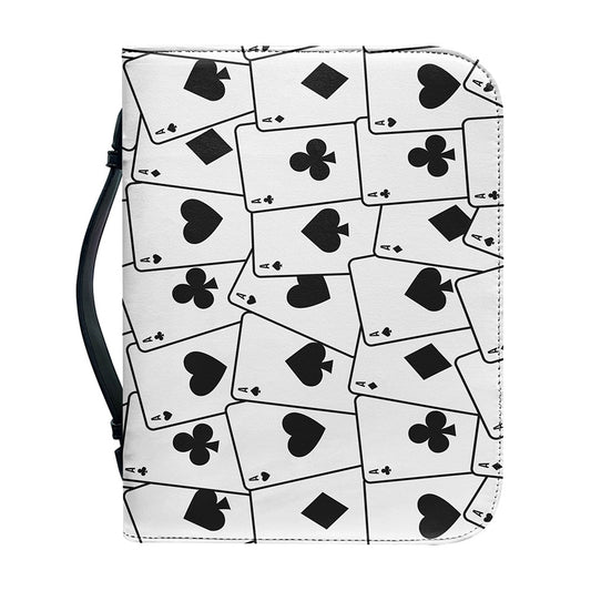 Ace Playing Cards Pattern Print Leather Bible Cover