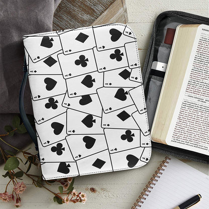 Ace Playing Cards Pattern Print Leather Bible Cover