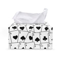 Ace Playing Cards Pattern Print Leather Tissue Box Cover