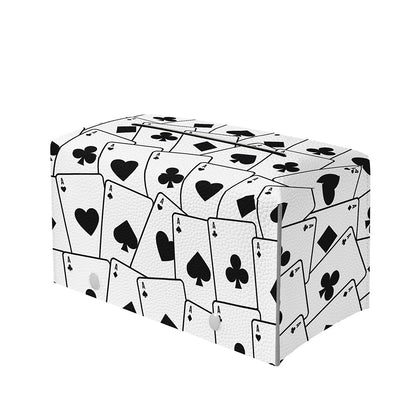Ace Playing Cards Pattern Print Leather Tissue Box Cover