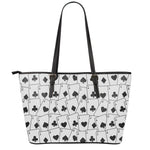 Ace Playing Cards Pattern Print Leather Tote Bag