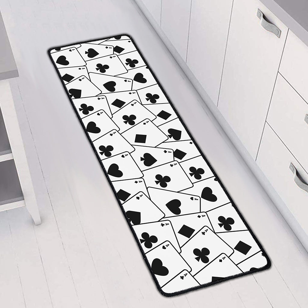 Ace Playing Cards Pattern Print Long Kitchen Mat